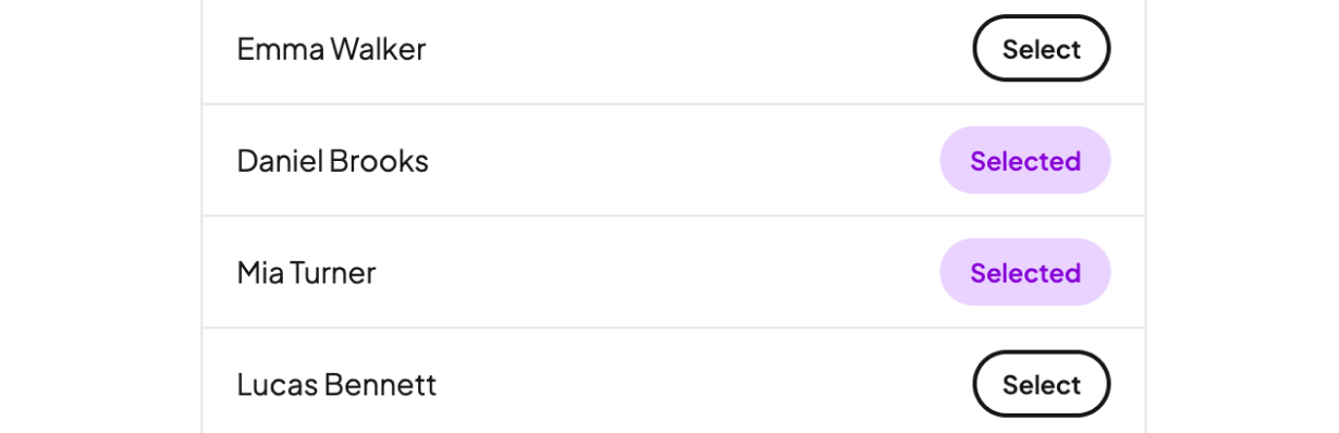Guest selecting names